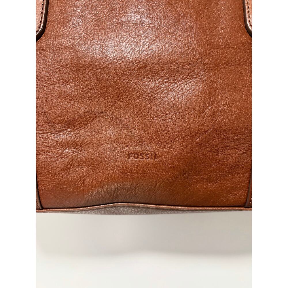 Fossil Felicity Leather Tote Bag Cognac Brown Shoulder Bag - Picture 2 of 13